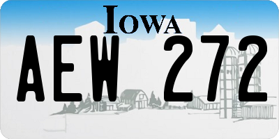 IA license plate AEW272