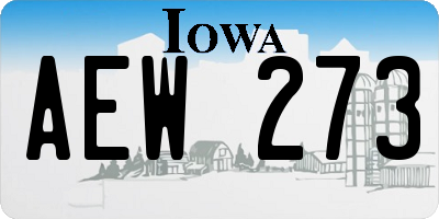 IA license plate AEW273
