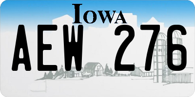 IA license plate AEW276