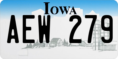IA license plate AEW279
