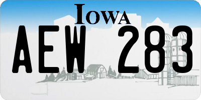 IA license plate AEW283