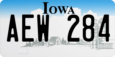 IA license plate AEW284