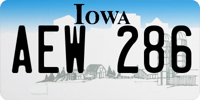 IA license plate AEW286