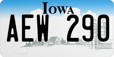 IA license plate AEW290
