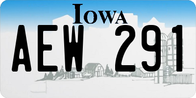 IA license plate AEW291