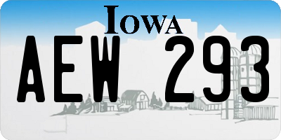 IA license plate AEW293