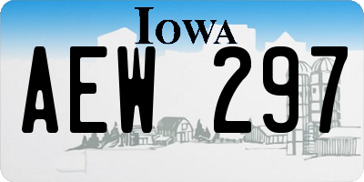 IA license plate AEW297