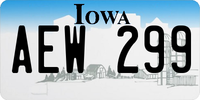 IA license plate AEW299