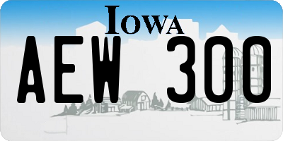 IA license plate AEW300