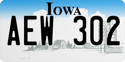 IA license plate AEW302
