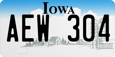 IA license plate AEW304