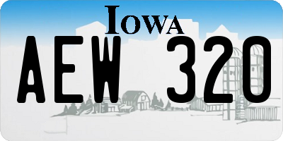 IA license plate AEW320
