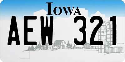 IA license plate AEW321