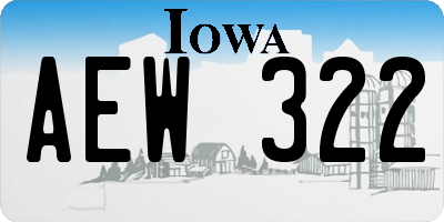 IA license plate AEW322
