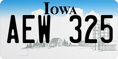 IA license plate AEW325