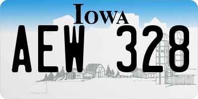 IA license plate AEW328