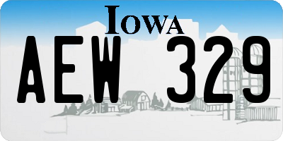 IA license plate AEW329