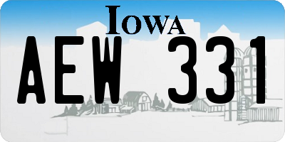 IA license plate AEW331