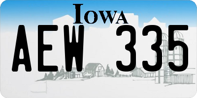 IA license plate AEW335