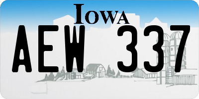 IA license plate AEW337