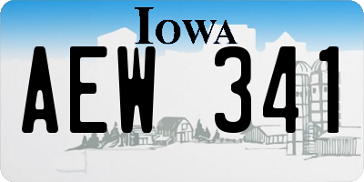 IA license plate AEW341