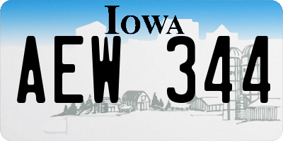 IA license plate AEW344