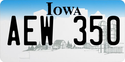 IA license plate AEW350