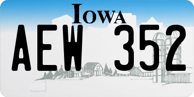 IA license plate AEW352