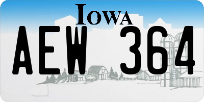 IA license plate AEW364