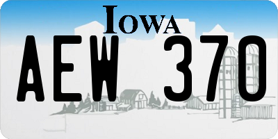 IA license plate AEW370