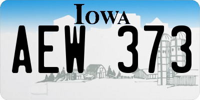 IA license plate AEW373