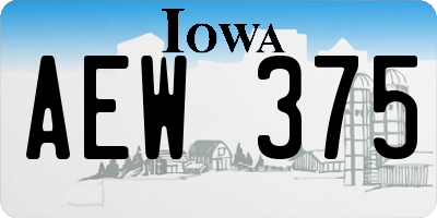IA license plate AEW375