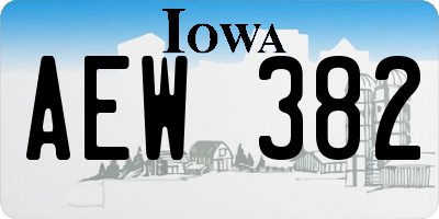 IA license plate AEW382