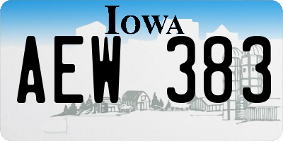 IA license plate AEW383