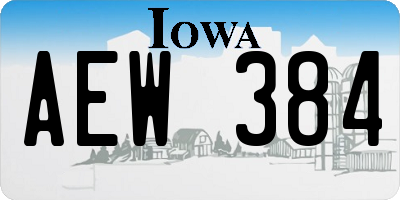 IA license plate AEW384