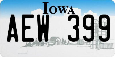 IA license plate AEW399
