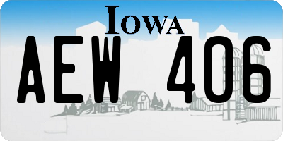 IA license plate AEW406