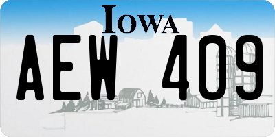 IA license plate AEW409