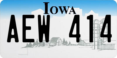 IA license plate AEW414