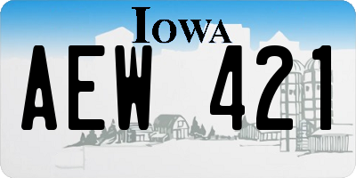 IA license plate AEW421
