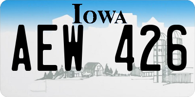 IA license plate AEW426