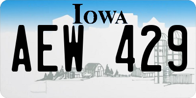 IA license plate AEW429