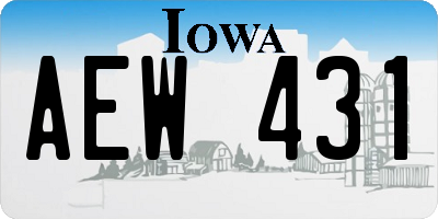 IA license plate AEW431