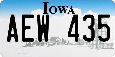 IA license plate AEW435