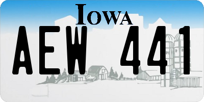 IA license plate AEW441