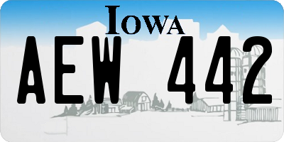 IA license plate AEW442