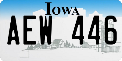 IA license plate AEW446