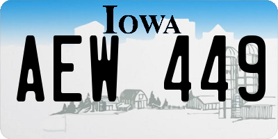 IA license plate AEW449