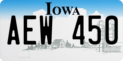 IA license plate AEW450