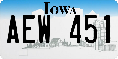IA license plate AEW451